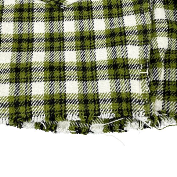 BDG Urban Outfitters Claire Cropped Flannel Shirt Jacket In Green Multi Sz Small - Picture 3 of 8